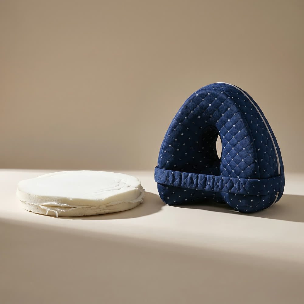 Dettaglio del cuscino blu traspirante che mantiene la forma