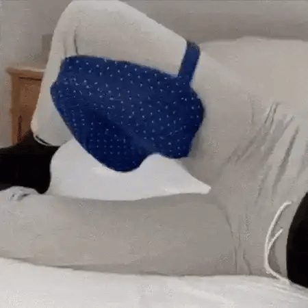 The Kevula knee pillow shown in use
